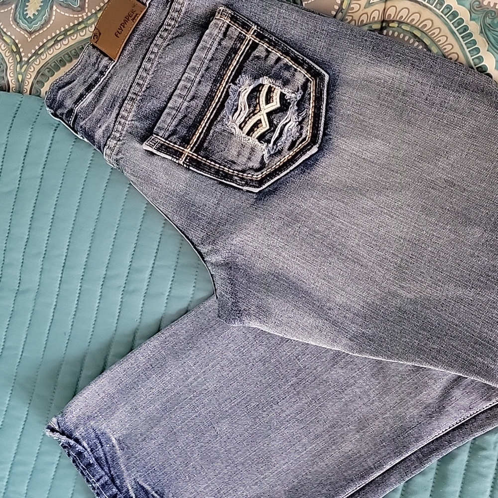 Men's fly paper jeans
